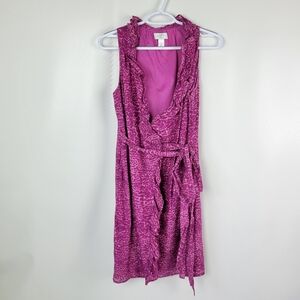 LOFT Sleeveless Faux Wrap Silk Cotton Dress Sz 6p NWOT